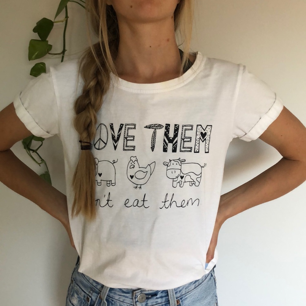 Vegan white tank! Love them don’t eat them :)